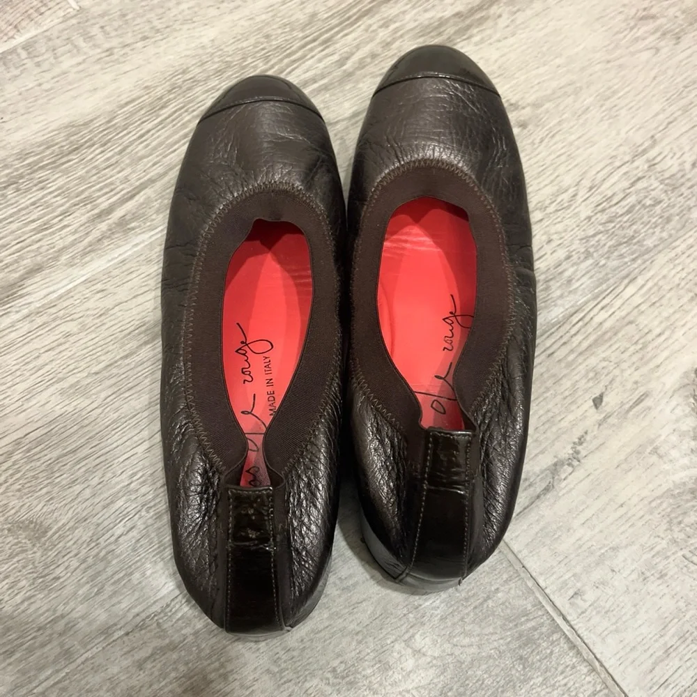 Pos Ole Rouge Italy‎ Women’s Brown Leather Slip OnFlat Shoes SIZE 38 / 7